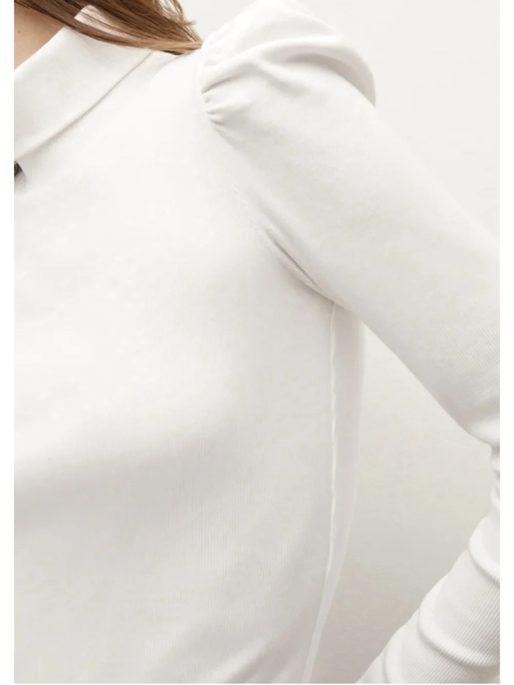 VERONICA BEARD Cedar Turtleneck Top Sz Small White Luxury Puff Sleeve Pima $198